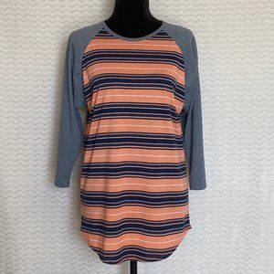 EUC Lularoe Randy Striped 3/4 Sleeve Shirt - XL
